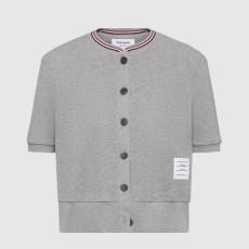 톰브라운 코튼 와플 숏 가디건